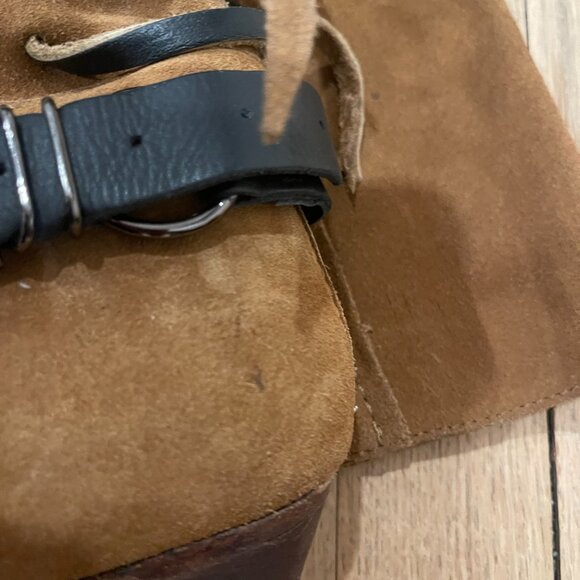 Free People Back-lace Sway Low Slouchy Boots Burnt Caramel Suede NWOB Size 7 - Picture 11 of 11